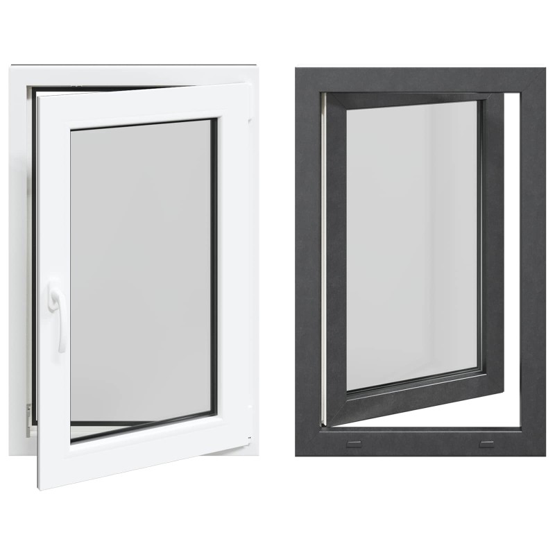 vidaXL Παράθυρο Κάτω Στρώματος RISOR 60 x 100 cm PVC και Γυαλί Ανθρακί