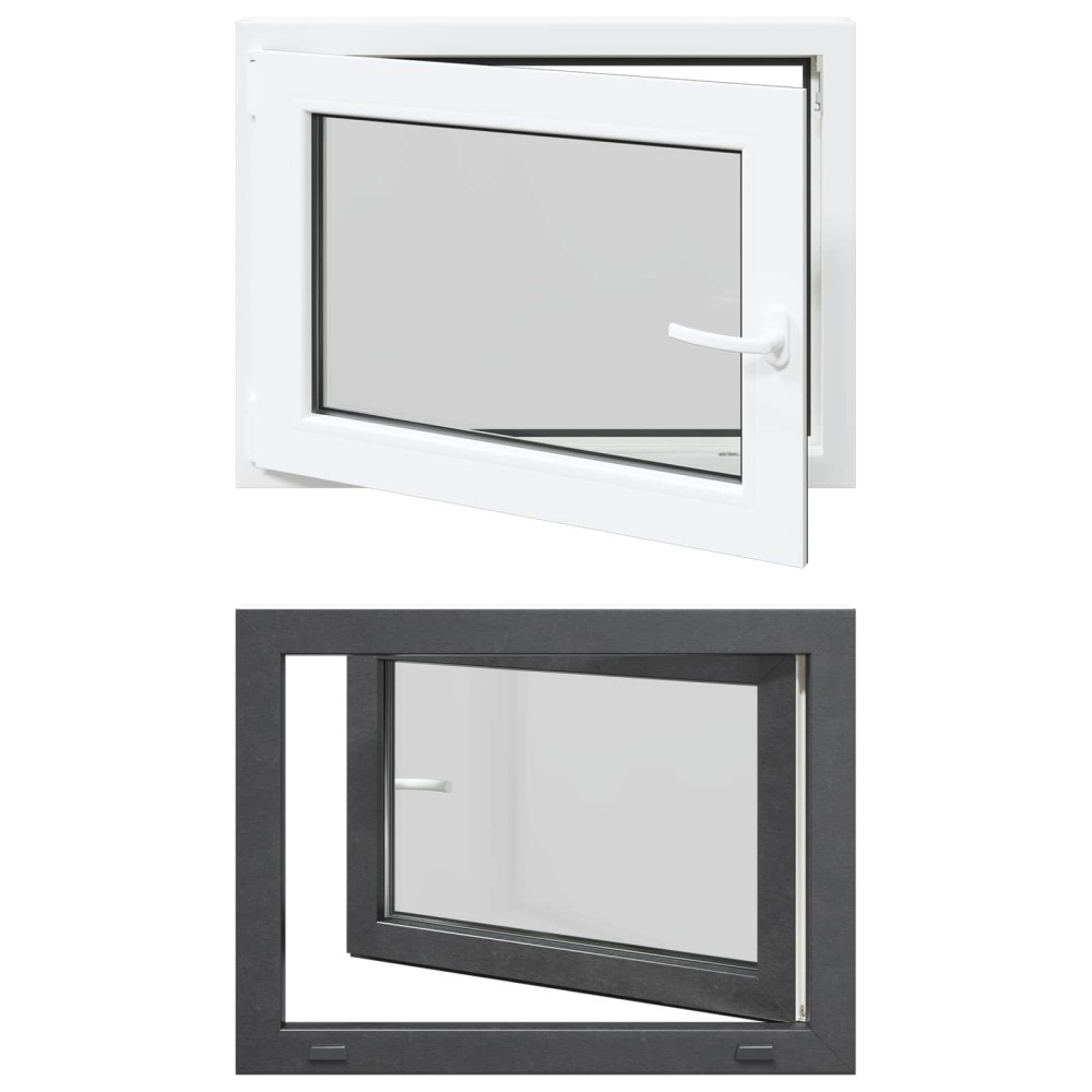 vidaXL Παράθυρο Κάτω Στρώματος RISOR 80 x 50 cm PVC και Γυαλί Ανθρακί