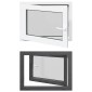 vidaXL Παράθυρο Κάτω Στρώματος RISOR 80 x 50 cm PVC και Γυαλί Ανθρακί