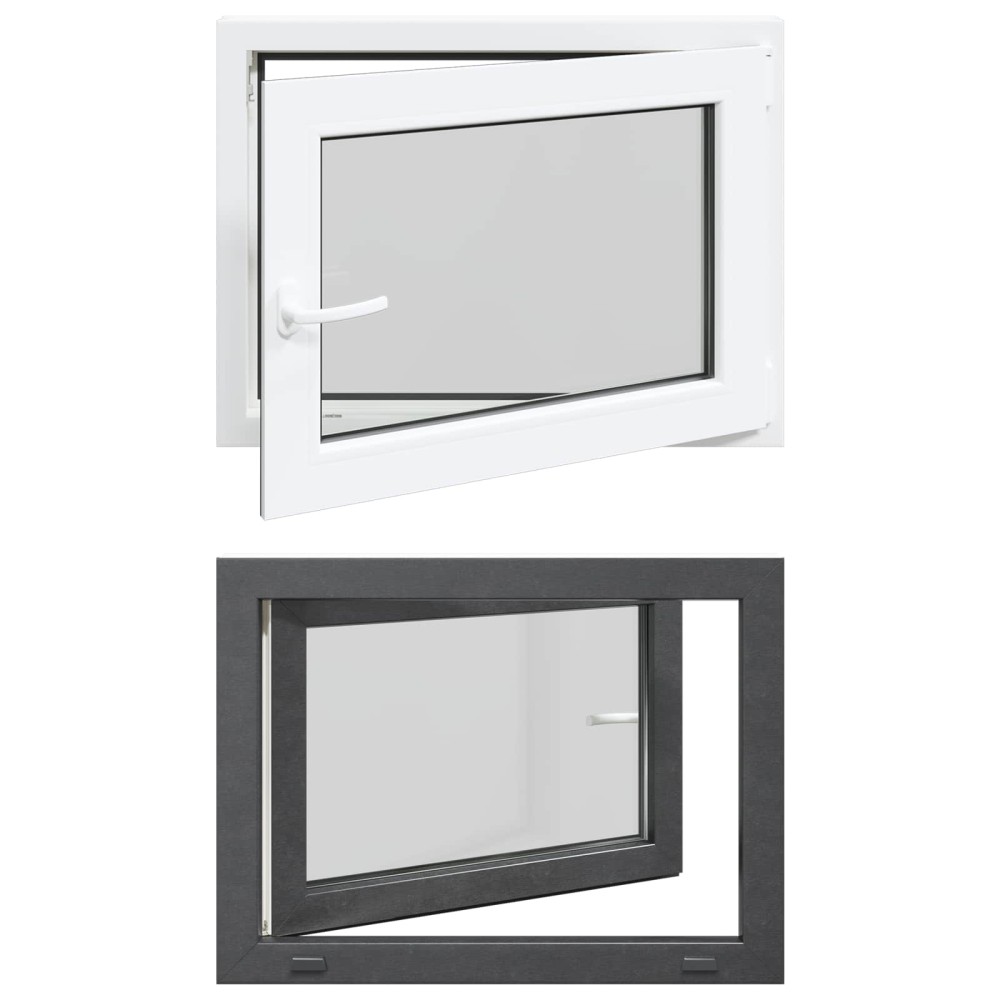 vidaXL Παράθυρο Κάτω Στρώματος RISOR 80 x 50 cm PVC και Γυαλί Ανθρακί