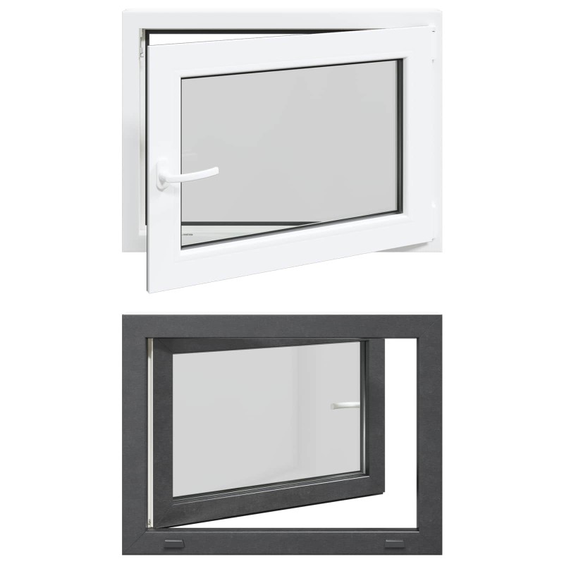 vidaXL Παράθυρο Κάτω Στρώματος RISOR 80 x 50 cm PVC και Γυαλί Ανθρακί