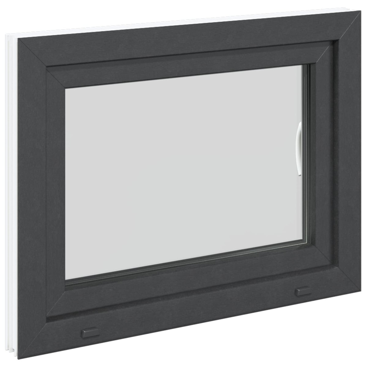 vidaXL Παράθυρο Κάτω Στρώματος RISOR 80 x 50 cm PVC και Γυαλί Ανθρακί