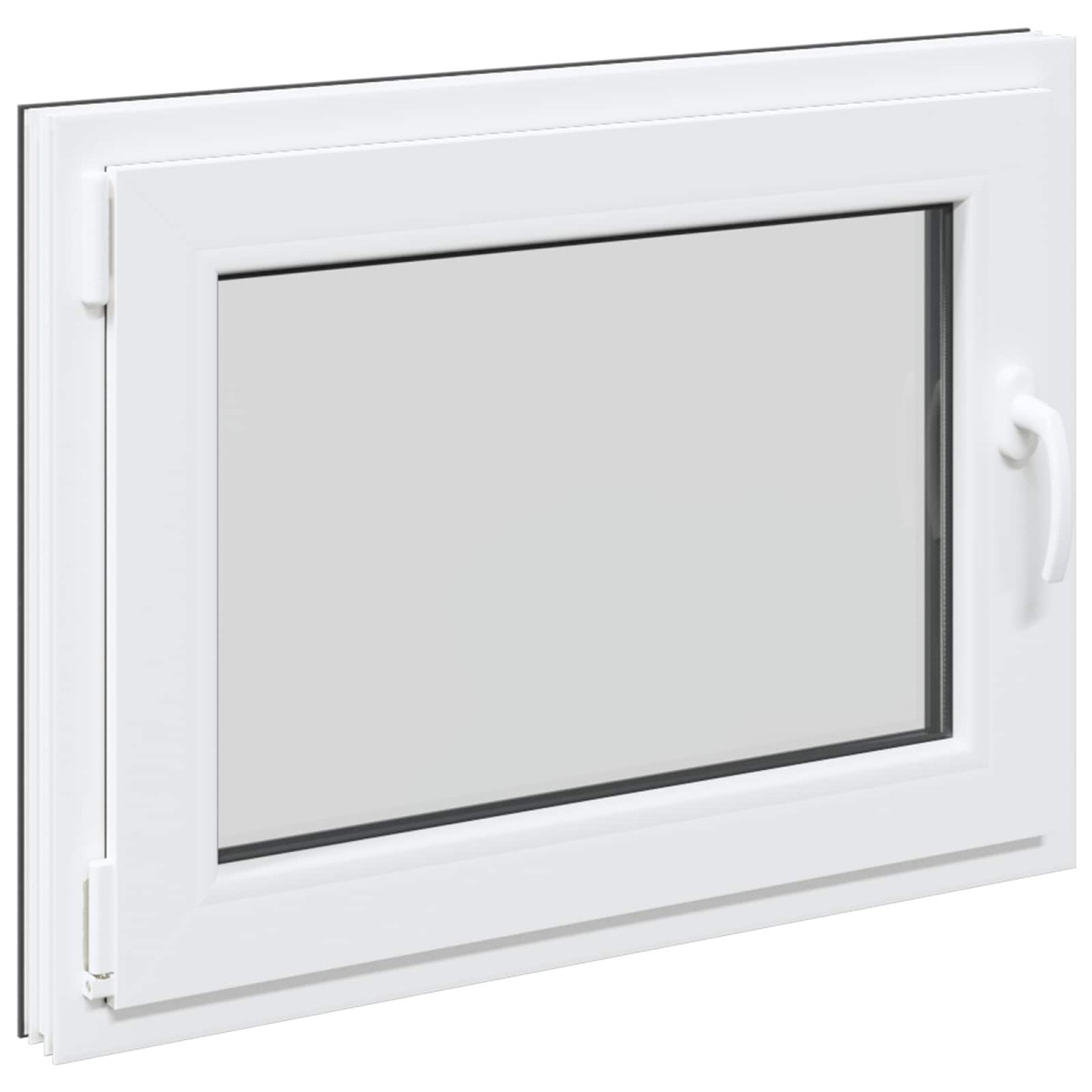 vidaXL Παράθυρο Κάτω Στρώματος RISOR 80 x 60 cm PVC και Γυαλί Ανθρακί
