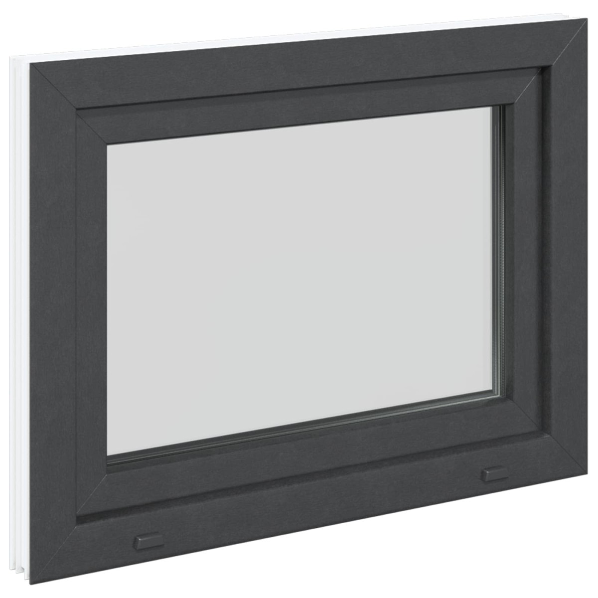 vidaXL Παράθυρο Κάτω Στρώματος RISOR 80 x 60 cm PVC και Γυαλί Ανθρακί