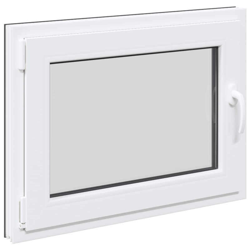 vidaXL Παράθυρο Κάτω Στρώματος RISOR 80 x 70 cm PVC και Γυαλί Ανθρακί