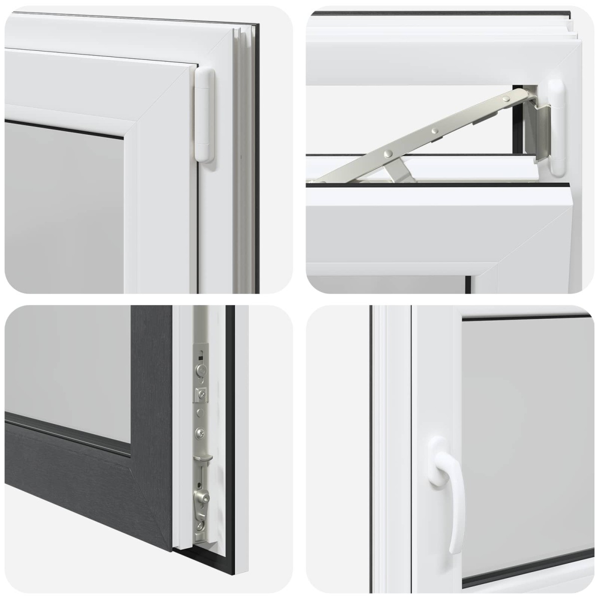 vidaXL Παράθυρο Κάτω Στρώματος RISOR 90 x 60 cm PVC και Γυαλί