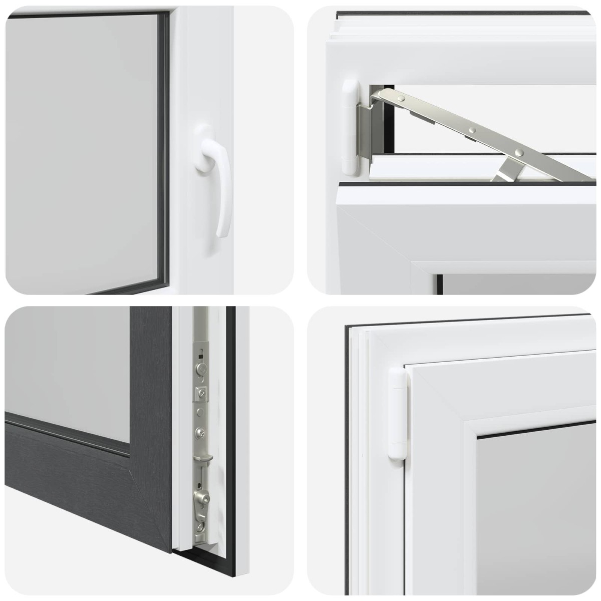 vidaXL Παράθυρο Κάτω Στρώματος RISOR 90 x 70 cm PVC και Γυαλί Ανθρακί