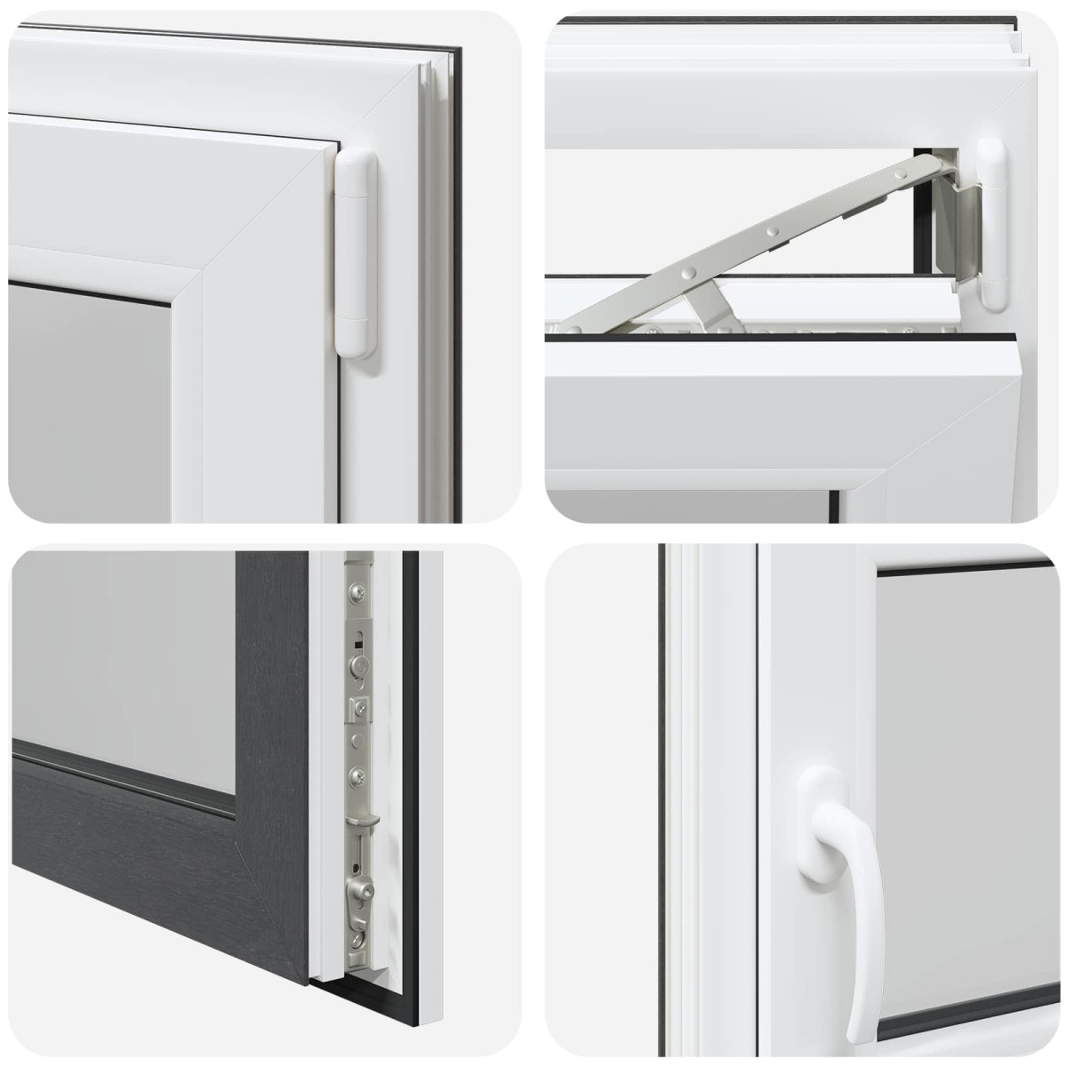 vidaXL Παράθυρο Κάτω Στρώματος RISOR 100 x 50 cm PVC και Γυαλί Ανθρακί