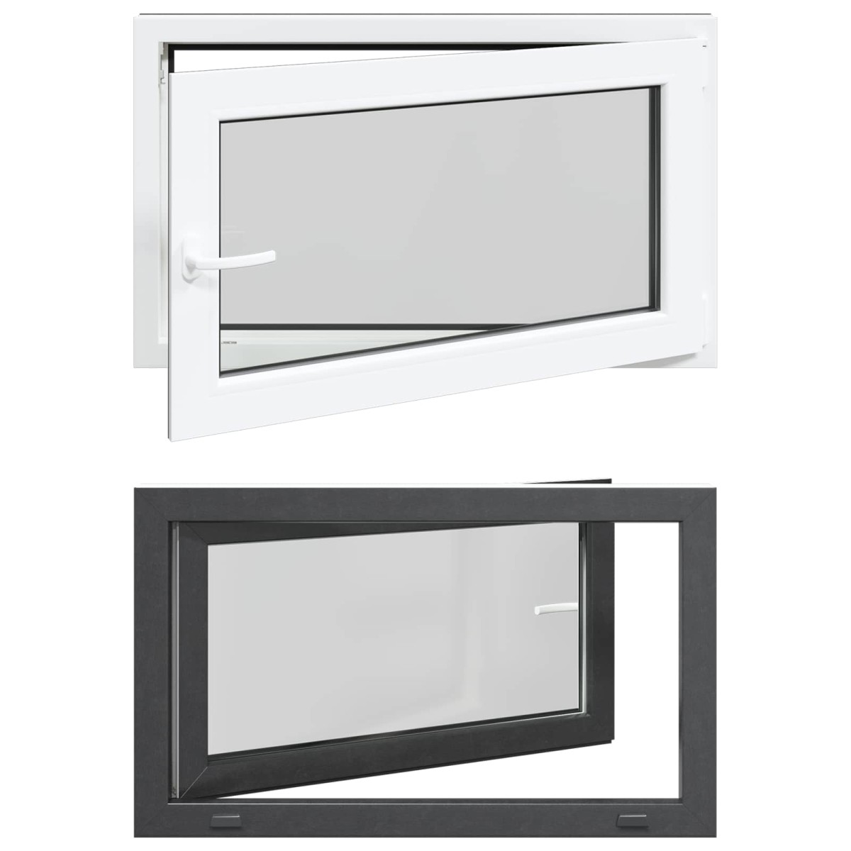 vidaXL Παράθυρο Κάτω Στρώματος RISOR 100 x 60 cm PVC και Γυαλί Ανθρακί