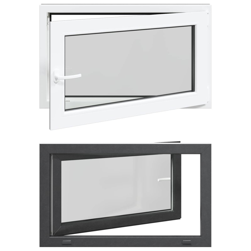vidaXL Παράθυρο Κάτω Στρώματος RISOR 100 x 60 cm PVC και Γυαλί Ανθρακί