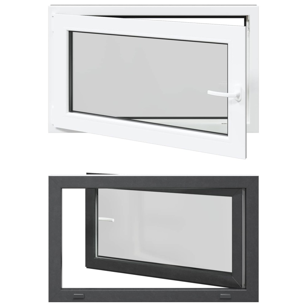 vidaXL Παράθυρο Κάτω Στρώματος RISOR 100 x 60 cm PVC και Γυαλί Ανθρακί