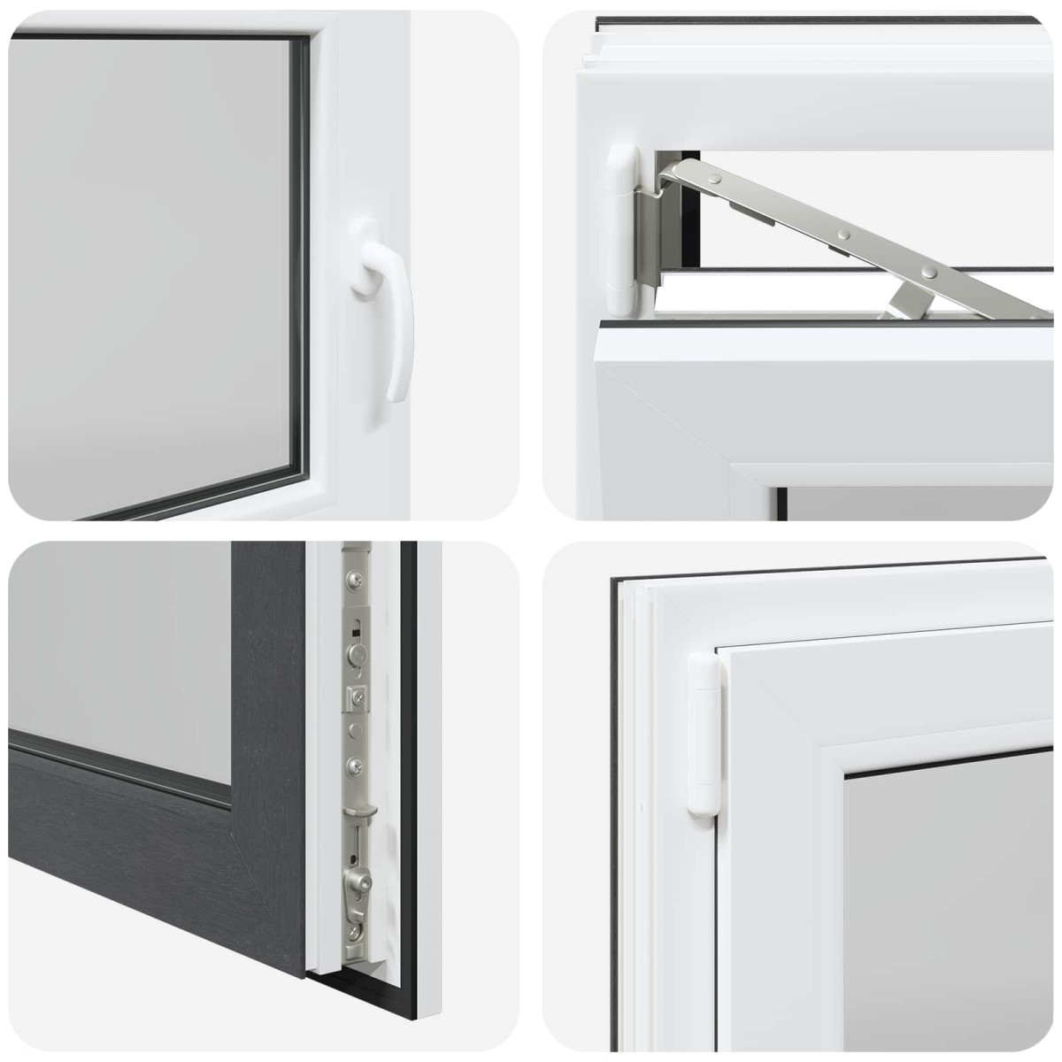 vidaXL Παράθυρο Κάτω Στρώματος RISOR 100 x 60 cm PVC και Γυαλί Ανθρακί