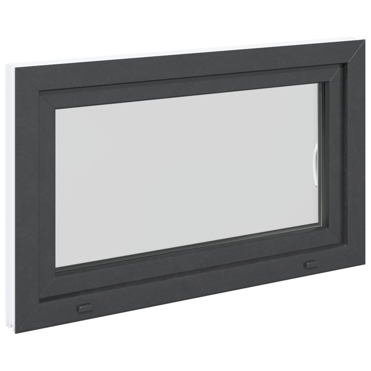 vidaXL Παράθυρο Κάτω Στρώματος RISOR 100 x 70 cm PVC και Γυαλί Ανθρακί