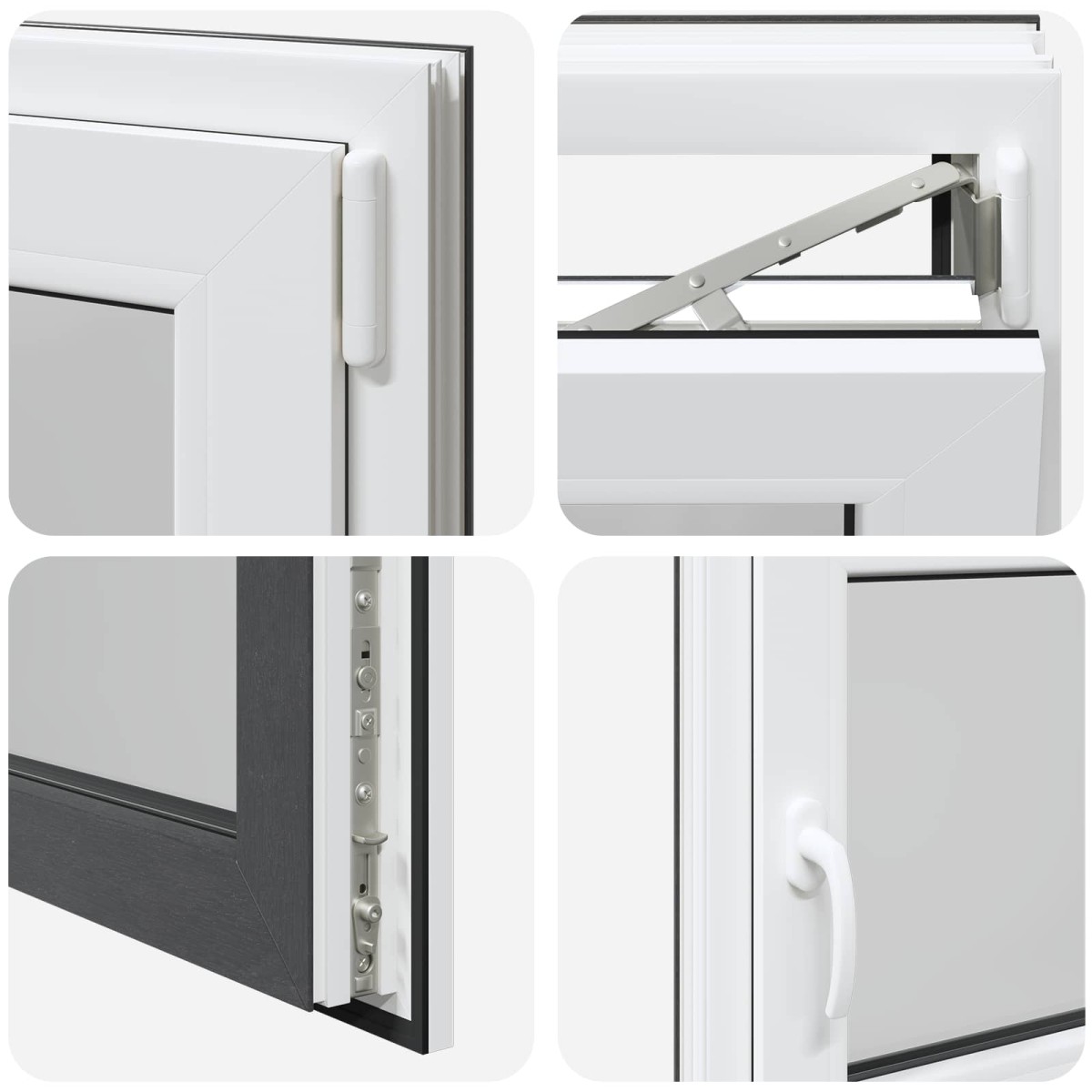 vidaXL Παράθυρο Κάτω Στρώματος RISOR 100 x 70 cm PVC και Γυαλί Ανθρακί