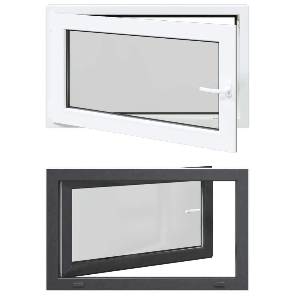 vidaXL Παράθυρο Κάτω Στρώματος RISOR 100 x 70 cm PVC και Γυαλί Ανθρακί