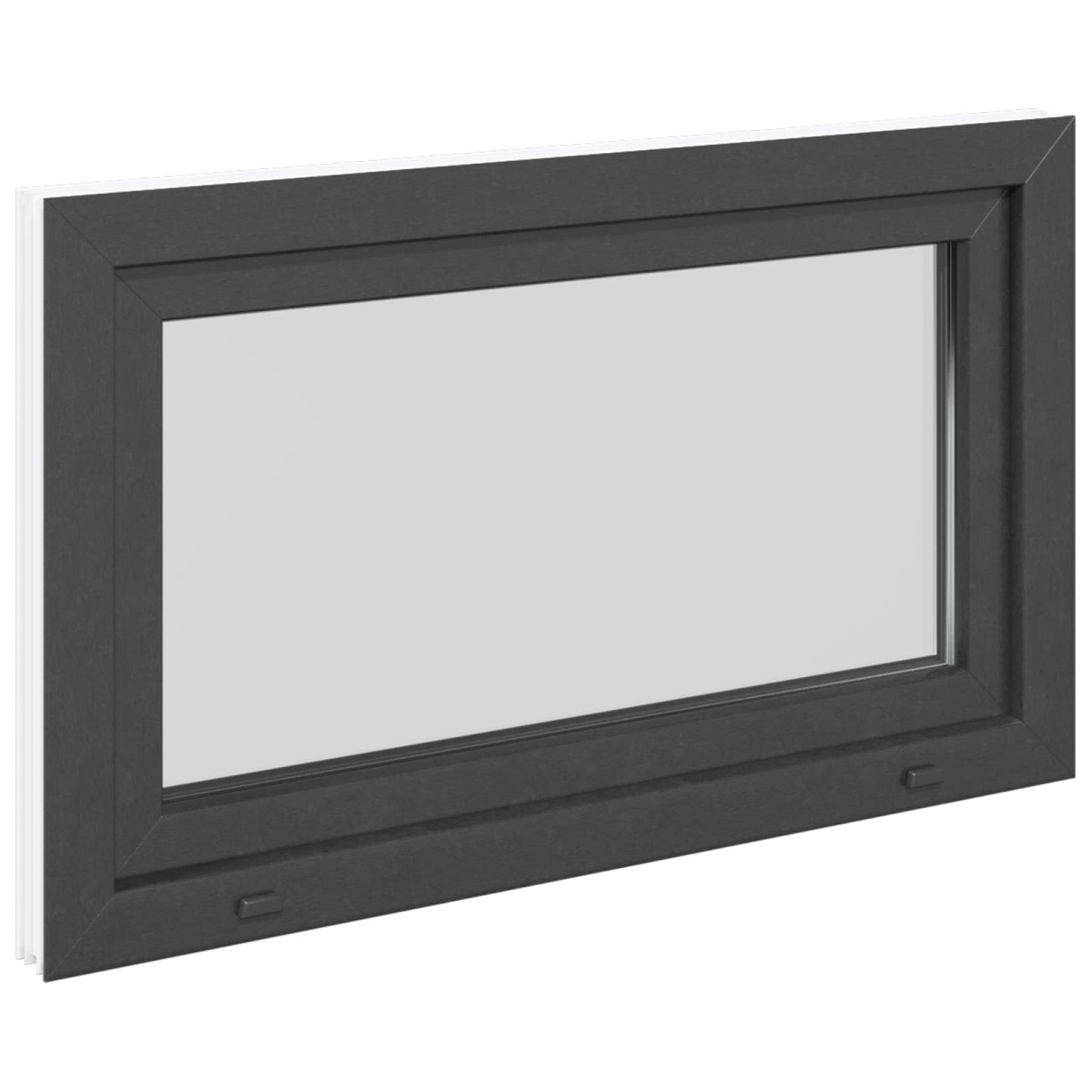 vidaXL Παράθυρο Κάτω Στρώματος RISOR 100 x 70 cm PVC και Γυαλί Ανθρακί