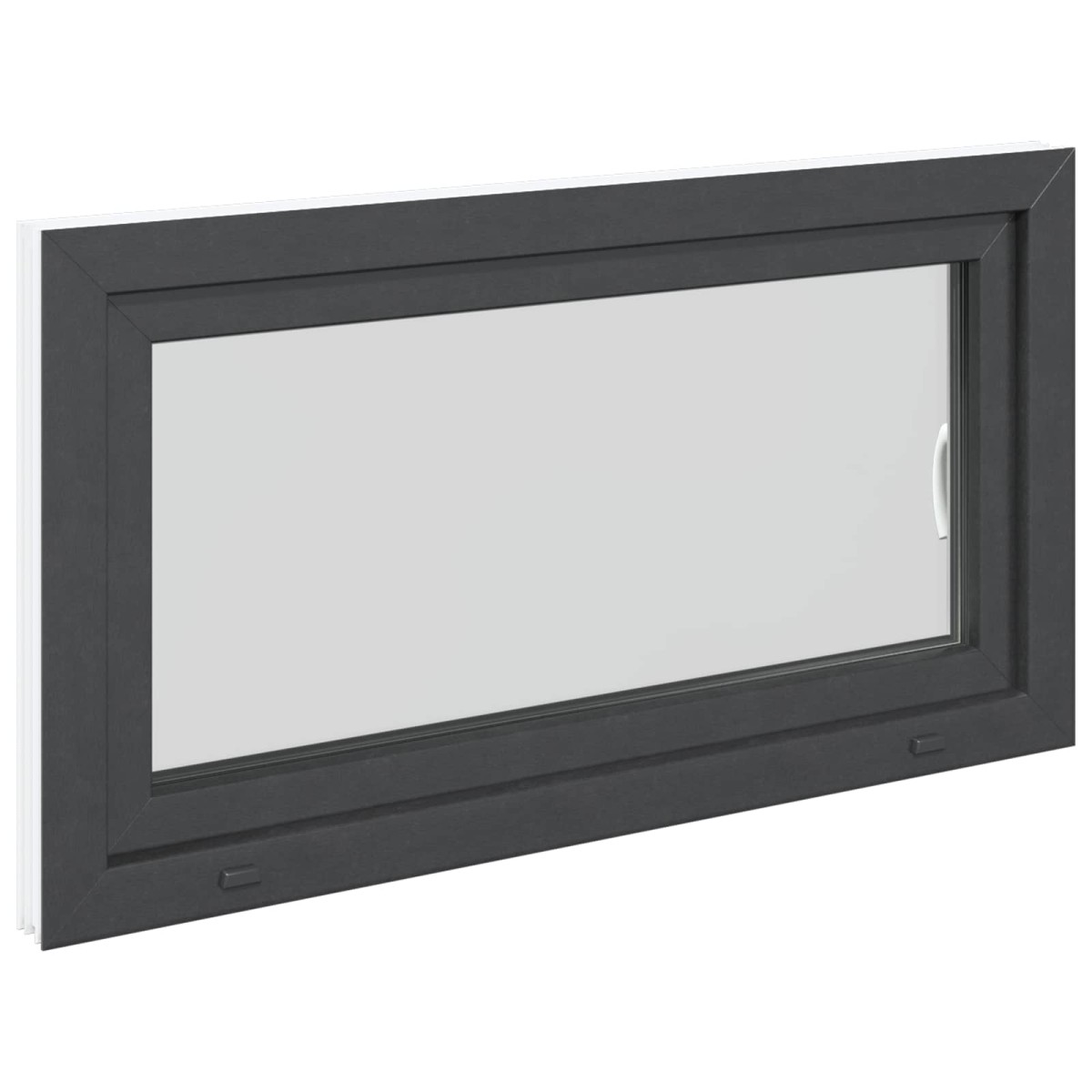 vidaXL Παράθυρο Κάτω Στρώματος RISOR 110 x 60 cm PVC και Γυαλί Ανθρακί