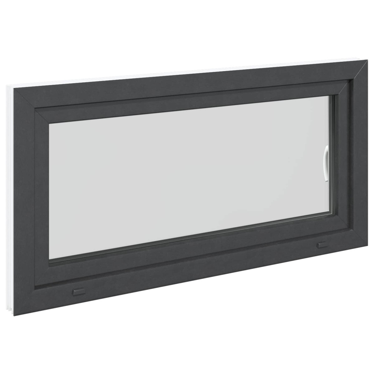 vidaXL Παράθυρο Κάτω Στρώματος RISOR 120 x 60 cm PVC και Γυαλί Ανθρακί