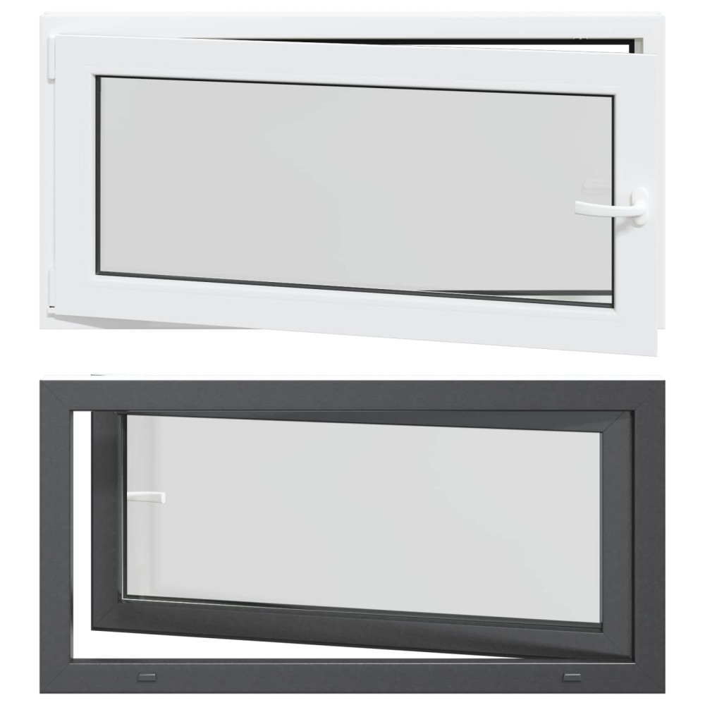 vidaXL Παράθυρο Κάτω Στρώματος RISOR 120 x 60 cm PVC και Γυαλί Ανθρακί