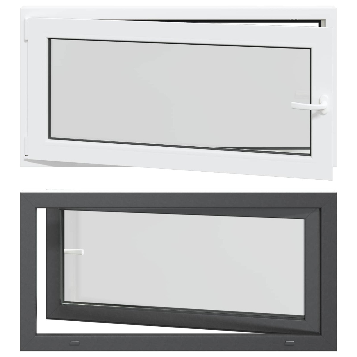 vidaXL Παράθυρο Κάτω Στρώματος RISOR 120 x 60 cm PVC και Γυαλί Ανθρακί