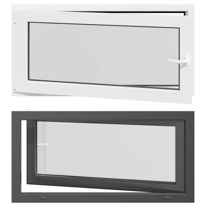 vidaXL Παράθυρο Κάτω Στρώματος RISOR 120 x 60 cm PVC και Γυαλί Ανθρακί