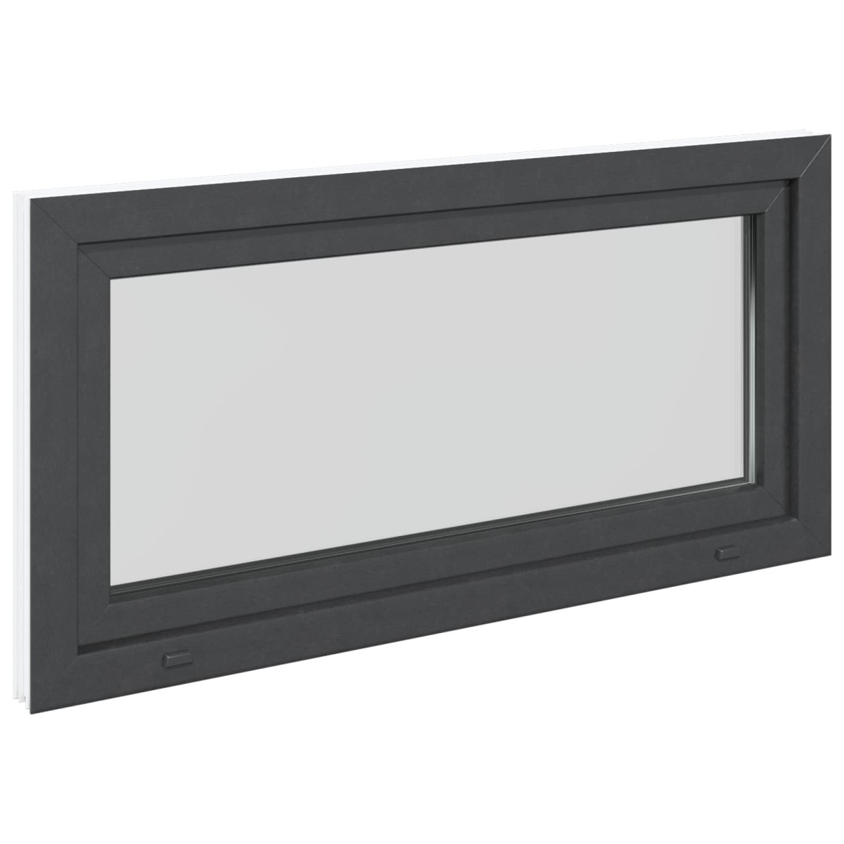 vidaXL Παράθυρο Κάτω Στρώματος RISOR 120 x 60 cm PVC και Γυαλί Ανθρακί