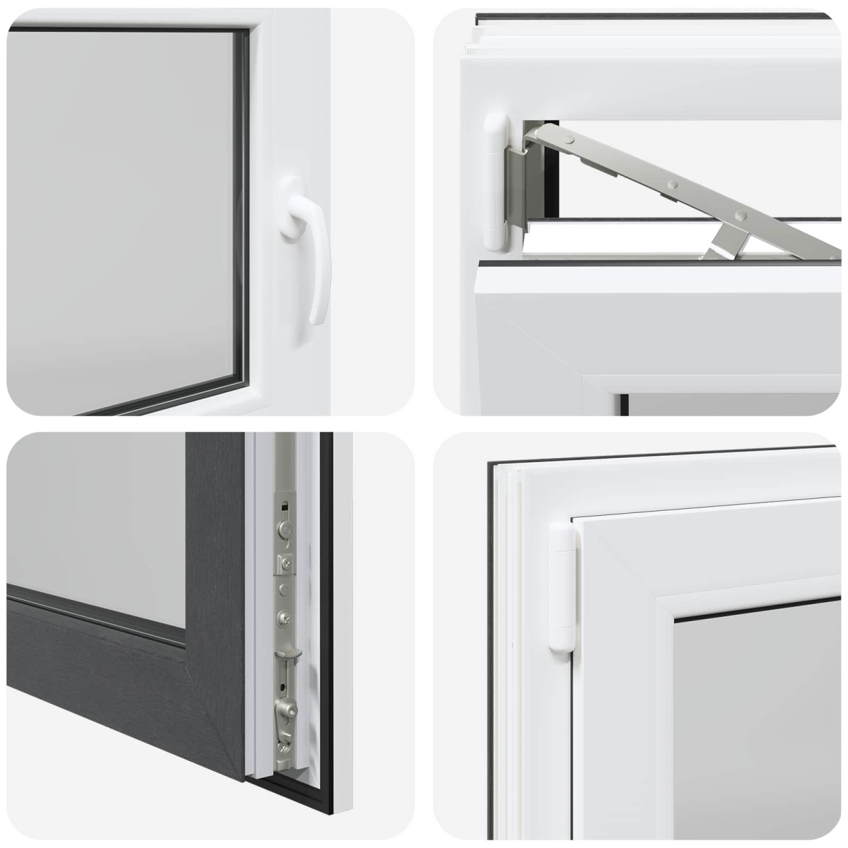 vidaXL Παράθυρο Κάτω Στρώματος RISOR 120 x 60 cm PVC και Γυαλί Ανθρακί