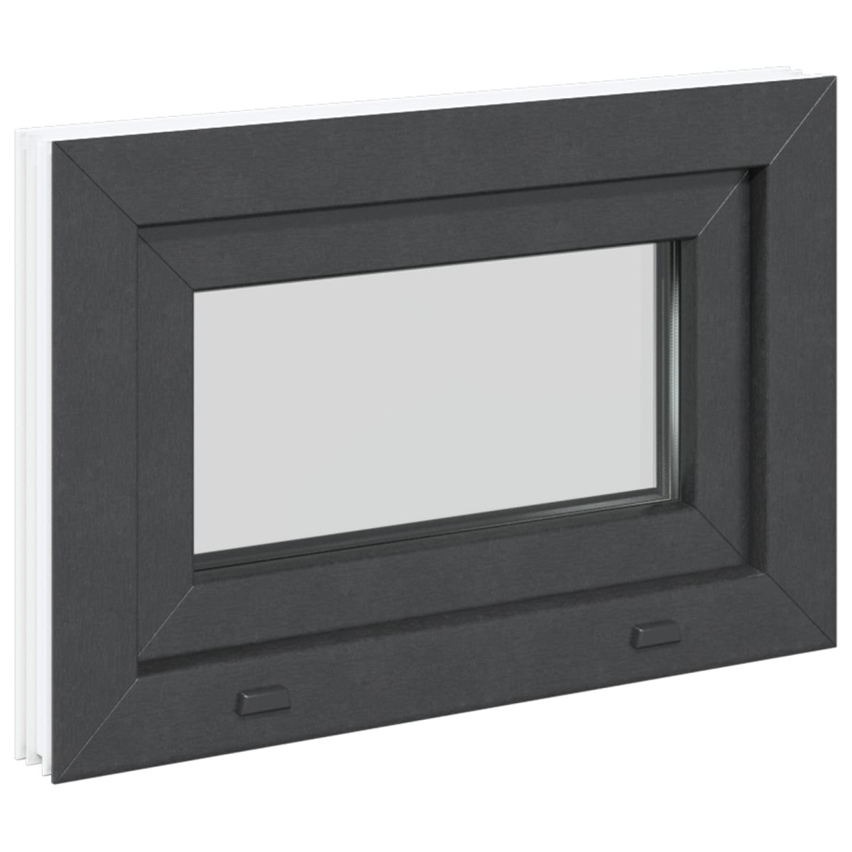 vidaXL Παράθυρο Κάτω Στρώματος RISOR 60 x 40 cm PVC και Γυαλί Ανθρακί