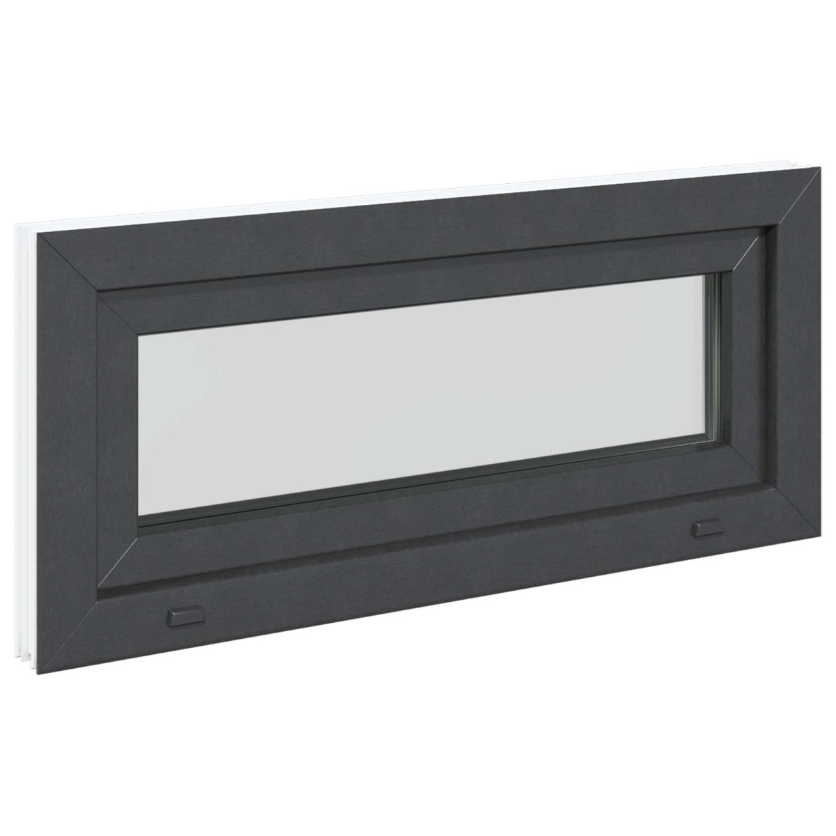 vidaXL Παράθυρο Κάτω Στρώματος RISOR 90 x 40 cm PVC και Γυαλί Ανθρακί