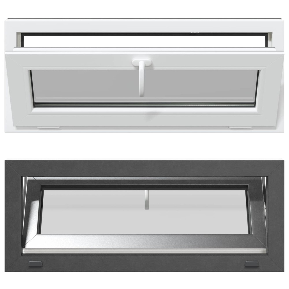 vidaXL Παράθυρο Κάτω Στρώματος RISOR 100 x 40 cm PVC και Γυαλί Ανθρακί
