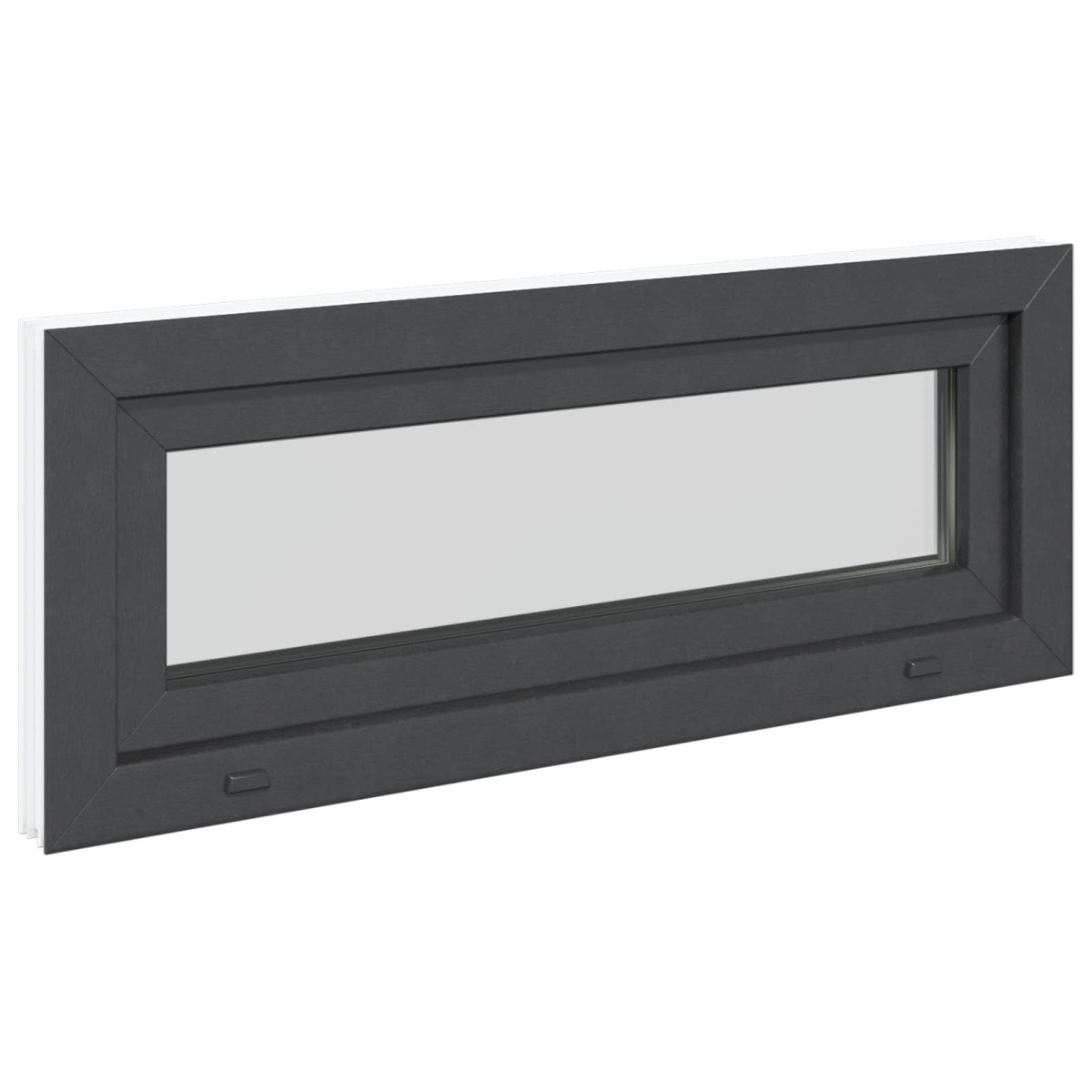 vidaXL Παράθυρο Κάτω Στρώματος RISOR 100 x 40 cm PVC και Γυαλί Ανθρακί