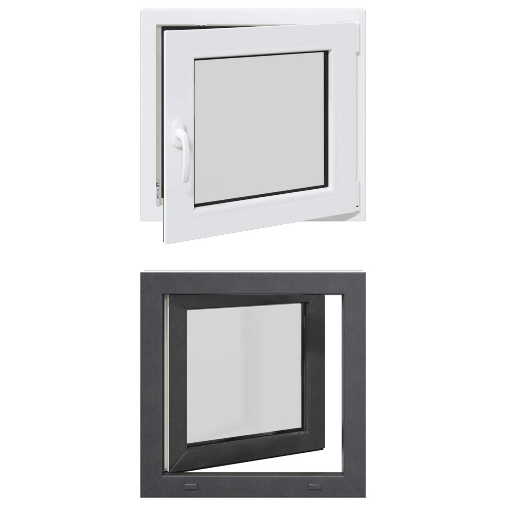 vidaXL Παράθυρο Κάτω Στρώματος RISOR 50 x 50 cm PVC και Γυαλί Ανθρακί