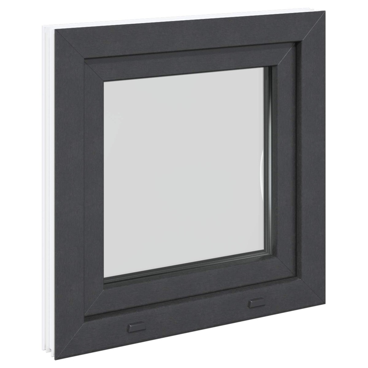 vidaXL Παράθυρο Κάτω Στρώματος RISOR 50 x 50 cm PVC και Γυαλί Ανθρακί