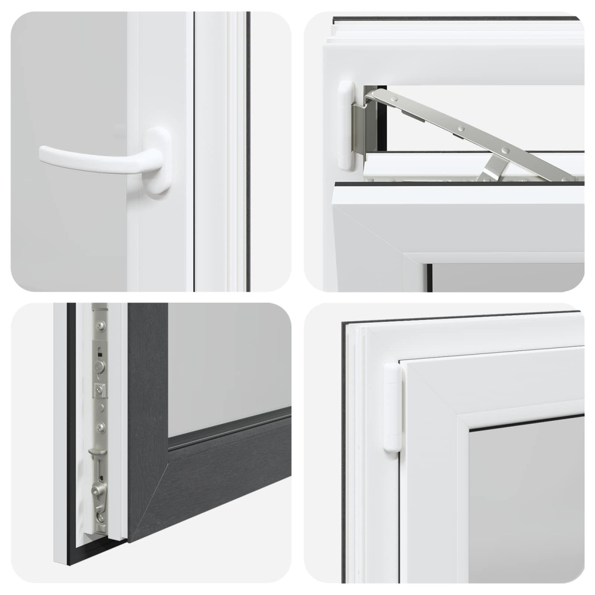 vidaXL Παράθυρο Κάτω Στρώματος RISOR 50 x 50 cm PVC και Γυαλί Ανθρακί