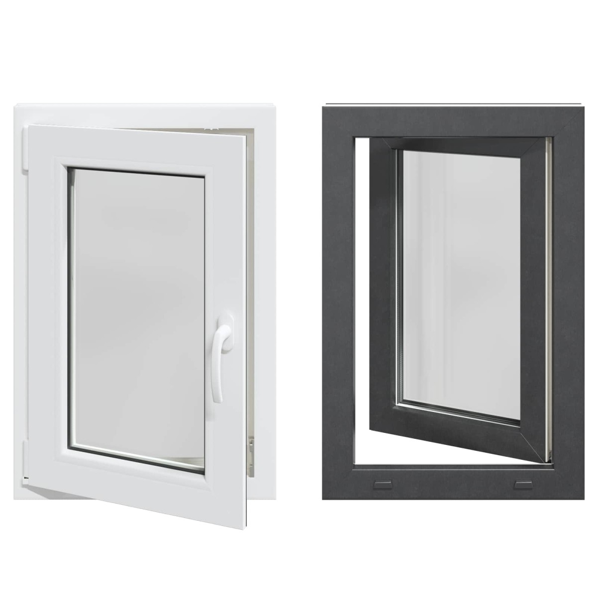 vidaXL Παράθυρο Κάτω Στρώματος RISOR 50 x 75 cm PVC και Γυαλί Ανθρακί