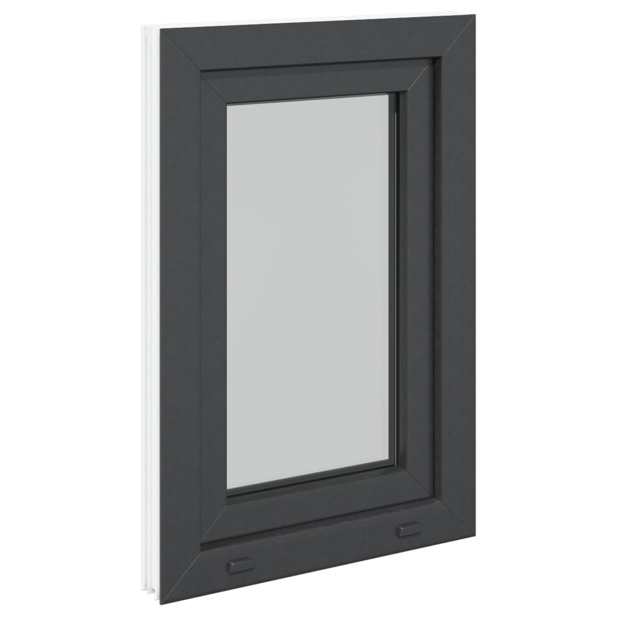 vidaXL Παράθυρο Κάτω Στρώματος RISOR 50 x 75 cm PVC και Γυαλί Ανθρακί