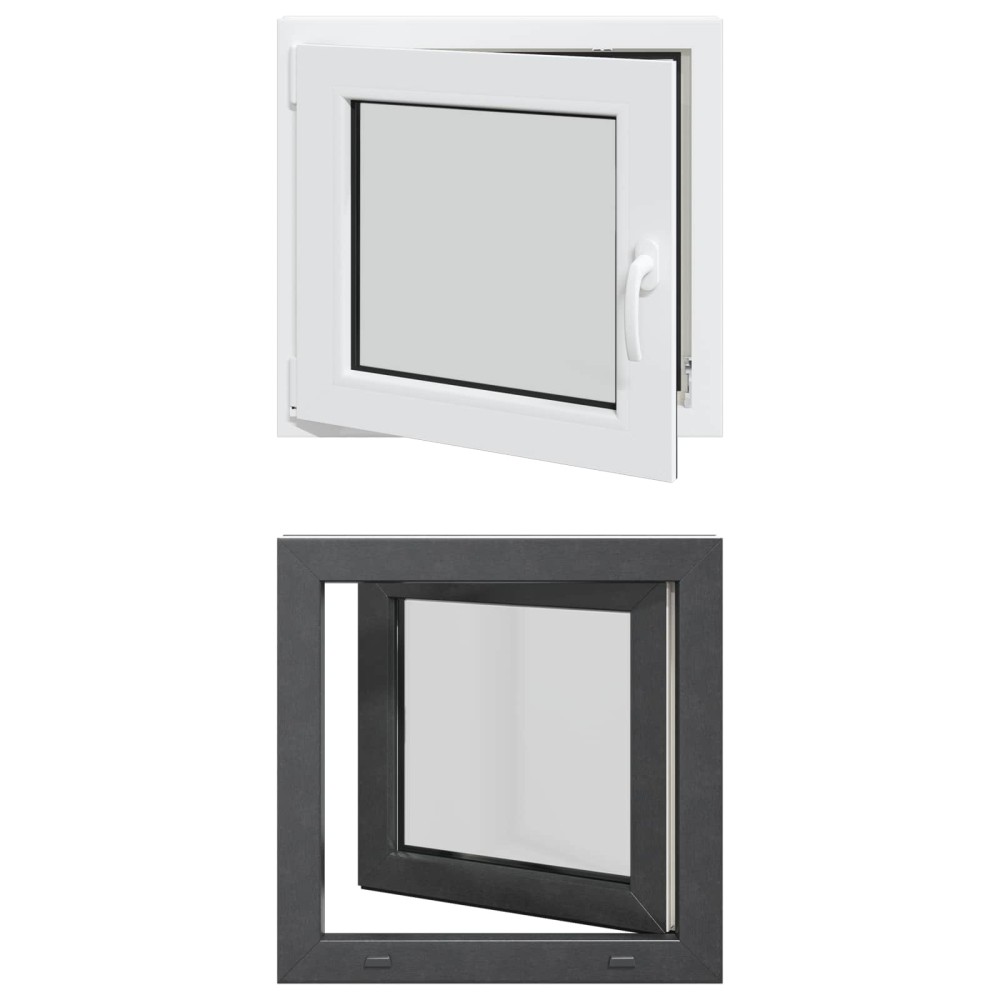 vidaXL Παράθυρο Κάτω Στρώματος RISOR 60 x 60 cm PVC και Γυαλί Ανθρακί