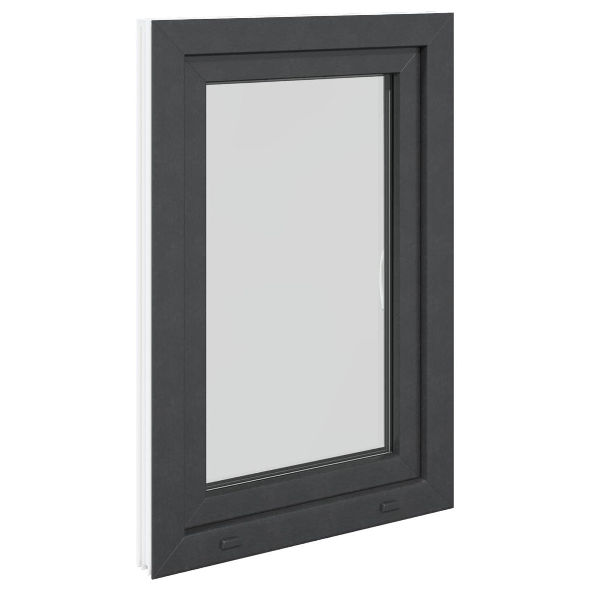 vidaXL Παράθυρο Κάτω Στρώματος RISOR 60 x 80 cm PVC και Γυαλί Ανθρακί
