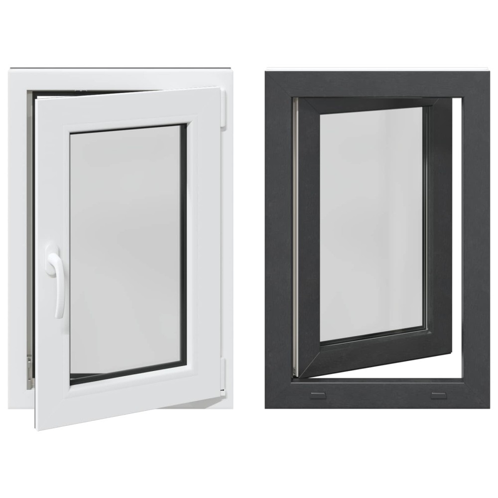 vidaXL Παράθυρο Κάτω Στρώματος RISOR 60 x 90 cm PVC και Γυαλί Ανθρακί