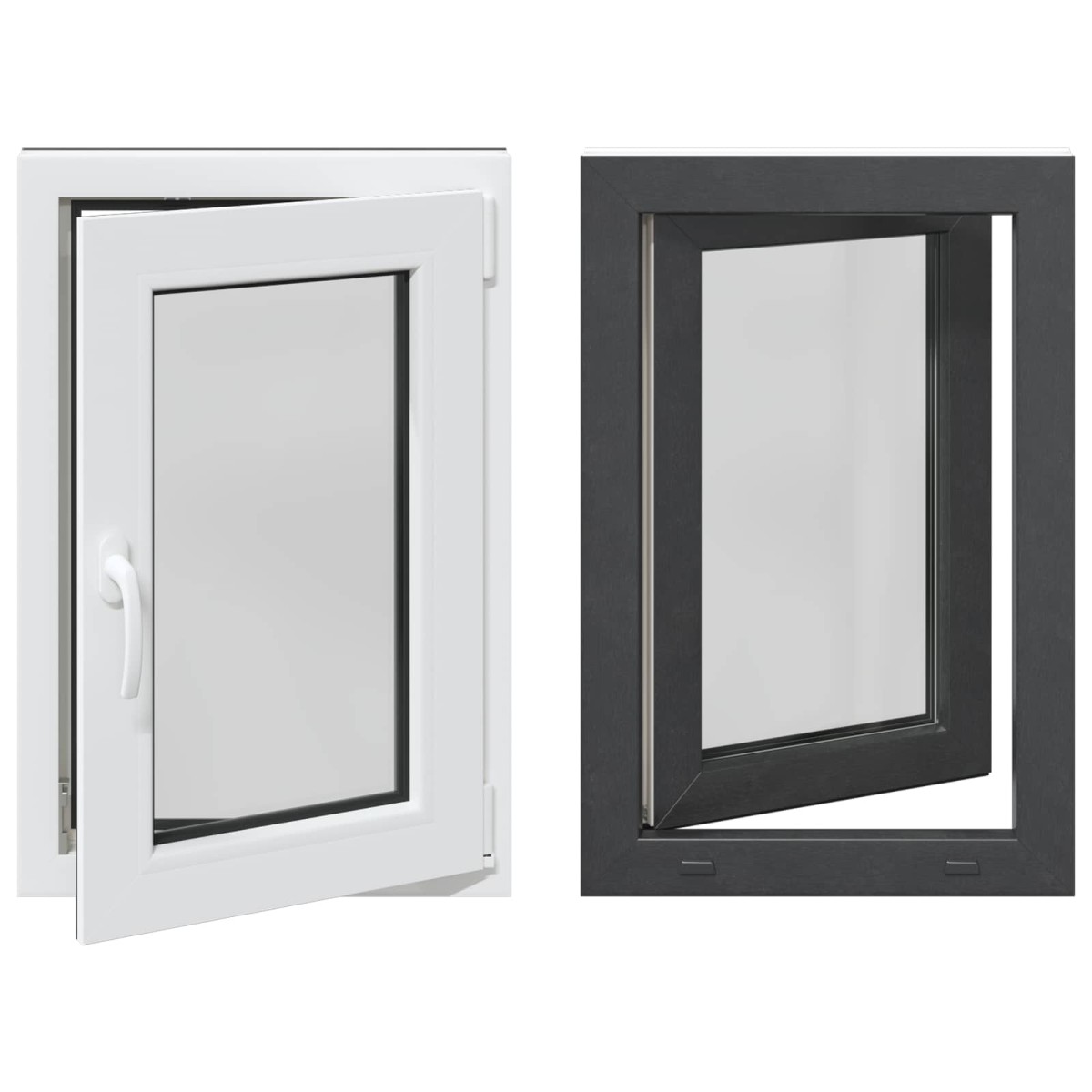 vidaXL Παράθυρο Κάτω Στρώματος RISOR 60 x 90 cm PVC και Γυαλί Ανθρακί