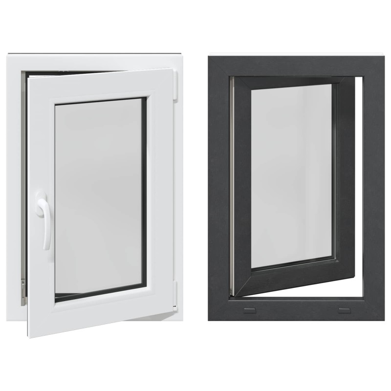 vidaXL Παράθυρο Κάτω Στρώματος RISOR 60 x 90 cm PVC και Γυαλί Ανθρακί