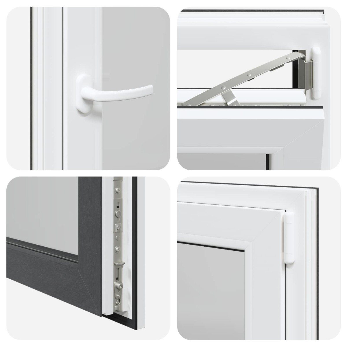 vidaXL Παράθυρο Κάτω Στρώματος RISOR 60 x 90 cm PVC και Γυαλί Ανθρακί