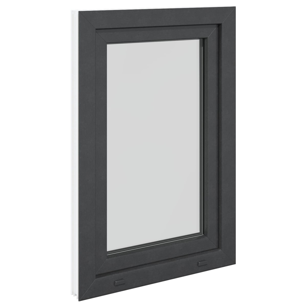 vidaXL Παράθυρο Κάτω Στρώματος RISOR 60 x 100 cm PVC και Γυαλί Ανθρακί