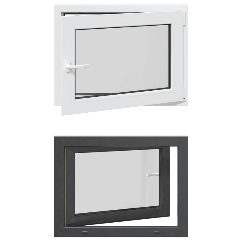 vidaXL Παράθυρο Κάτω Στρώματος RISOR 60 x 100 cm PVC και Γυαλί Ανθρακί