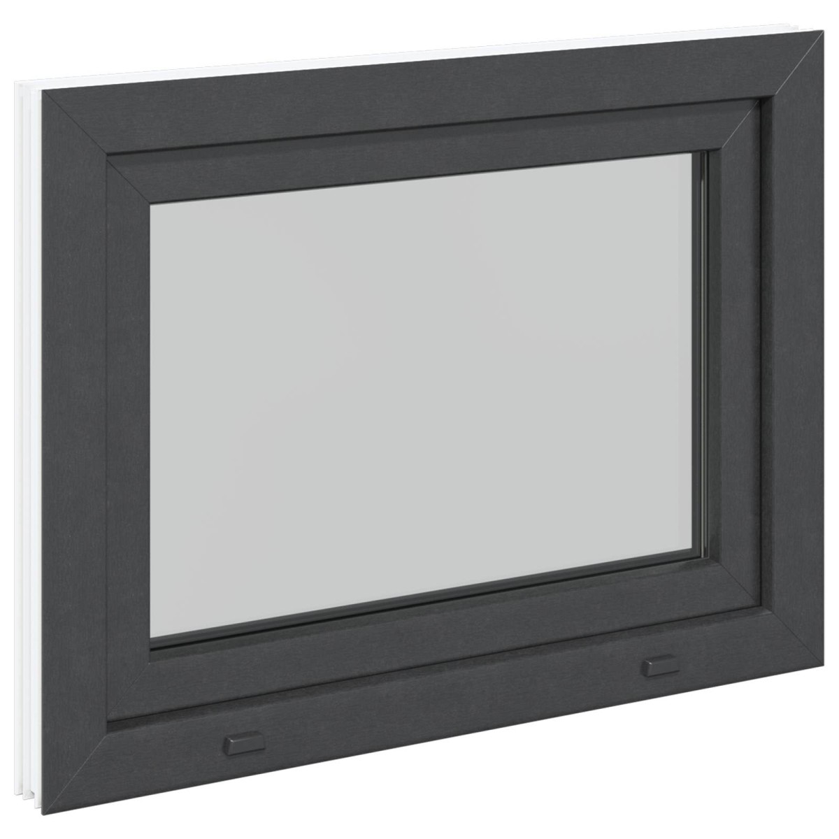 vidaXL Παράθυρο Κάτω Στρώματος RISOR 80 x 50 cm PVC και Γυαλί Ανθρακί