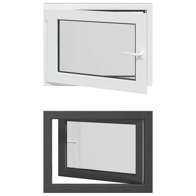 vidaXL Παράθυρο Κάτω Στρώματος RISOR 80 x 60 cm PVC και Γυαλί Ανθρακί