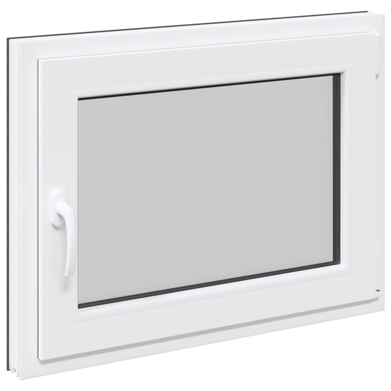 vidaXL Παράθυρο Κάτω Στρώματος RISOR 80 x 60 cm PVC και Γυαλί Ανθρακί