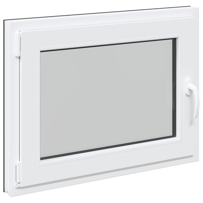 vidaXL Παράθυρο Κάτω Στρώματος RISOR 80 x 70 cm PVC και Γυαλί Ανθρακί