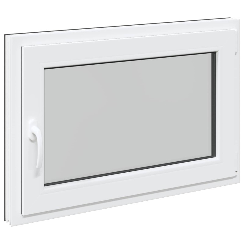 vidaXL Παράθυρο Κάτω Στρώματος RISOR 90 x 60 cm PVC και Γυαλί Ανθρακί