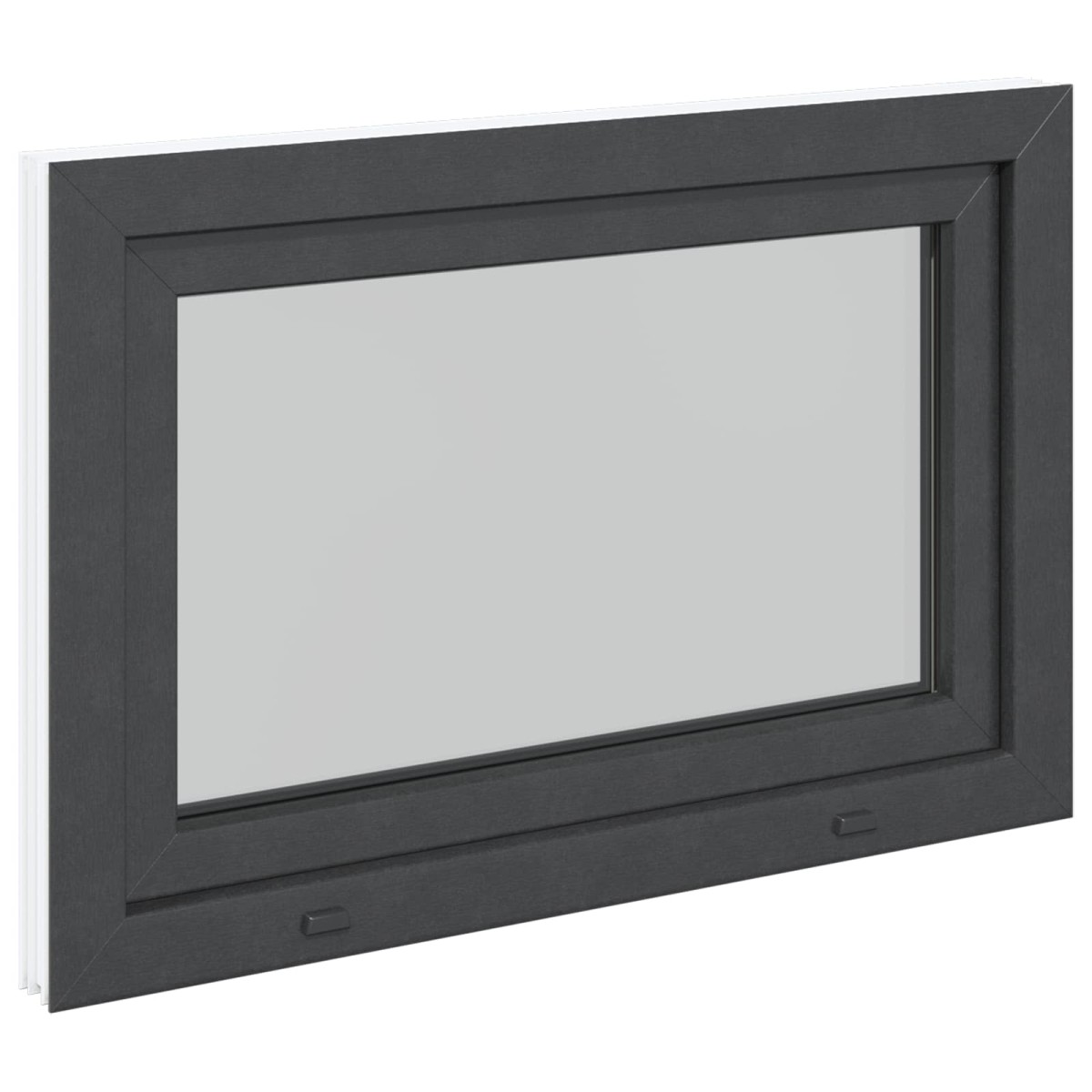 vidaXL Παράθυρο Κάτω Στρώματος RISOR 90 x 60 cm PVC και Γυαλί Ανθρακί